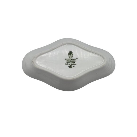 Wedgwood Metallised Bone China Relish Dish White With Gold Trim 6" England - Picture 2 of 5